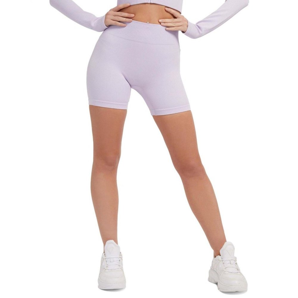 NWT Guess Womens Rib Seamless Yoga Shorts V2GD00ZZ04V M/L Wisteria Petal Purple